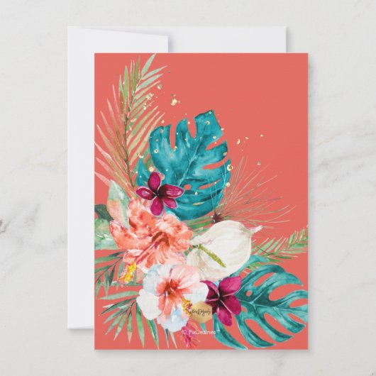 PixDezines H2 Tropical Paradise Brautparty Invi Einladung (Rückseite)