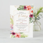 PixDezines H2 Tropical Paradise Brunch Bubbly Einladung (Stehend Vorderseite)