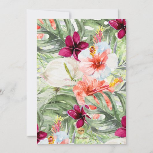 PixDezines H2 Tropical Paradise Brunch Bubbly Einladung (Rückseite)