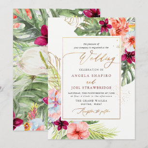 PixDezines H2 Tropical Paradise Brunch Bubbly Einladung