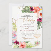 PixDezines H2 Tropical Paradise Brunch Bubbly Einladung (Vorderseite)