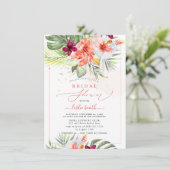 PixDezines H2 Tropisches Paradies Brautparty Einladung (Stehend Vorderseite)