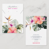 PixDezines H2 Tropisches Paradies Ohrringe+Kette Visitenkarte (Vorne/Hinten)