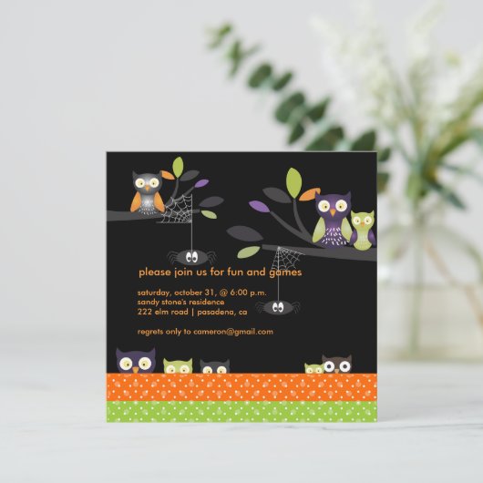 PixDezines Halloween, Trick oder Treat Einladung (Stehend Vorderseite)