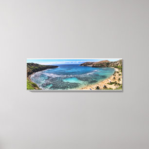 PixDezines HANAUMA BAY, PANORAMA AUSSICHT Leinwanddruck