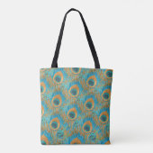 PixDezines Handdrawn H2 Peacock/Cobalt/Aqua Blue Tasche (Rückseite)