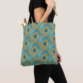 PixDezines Handdrawn H2 Peacock/Cobalt/Aqua Blue Tasche (Von Nahem)
