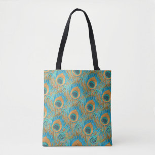 PixDezines Handgezeichneter H2 Pfau/Cobalt/Aqua Bl Tasche