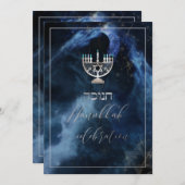 PixDezines Hanukkah Celebration, Fun Script Schrif Einladung (Vorne/Hinten)