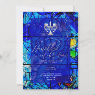 PixDezines Hanukkah-Feier, verkettetes Glas Einladung