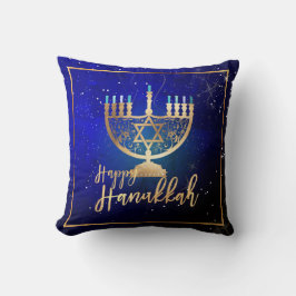 PixDezines Happy Hanukkah|Temple Menorah Kissen