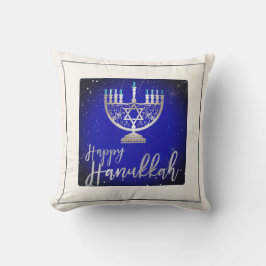 PixDezines Happy Hanukkah|Temple Menorah Kissen