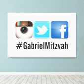 PixDezines Hashtag Party Fotos signieren Leinwanddruck (Insitu (Holzboden))