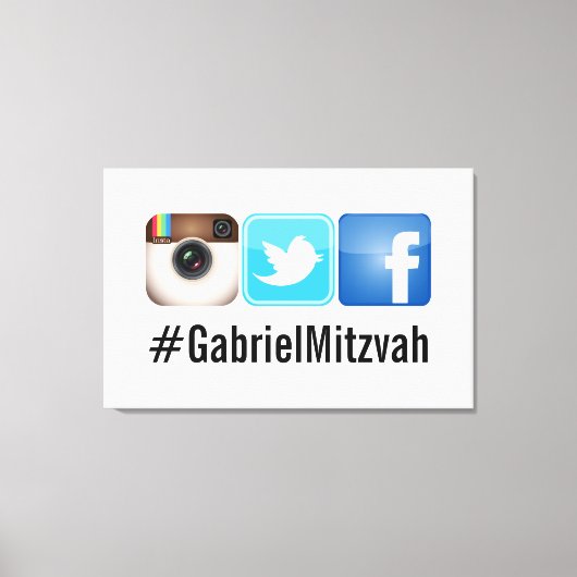 PixDezines Hashtag Party Fotos signieren Leinwanddruck (Vorderseite)