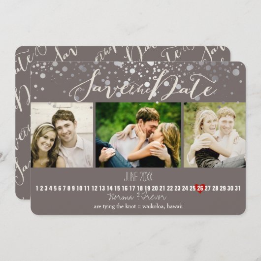 PixDezines hat Farbton/Fotos Save the Date getäusc (Vorne/Hinten)