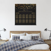 PixDezines hat Gold/Hochzeitssitzkarte getrübt Leinwanddruck (Insitu (Schlafzimmer))
