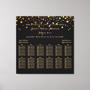 PixDezines hat Gold/Hochzeitssitzkarte getrübt Leinwanddruck