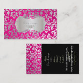 PixDezines Haute Coutour Damask, Imitat Silver Visitenkarte (Vorne/Hinten)