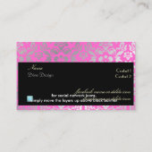 PixDezines Haute Coutour Damask, Imitat Silver Visitenkarte (Rückseite)