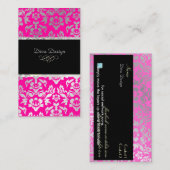 PixDezines Haute Coutour Damask, Imitat Silver Visitenkarte (Vorne/Hinten)