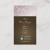 PixDezines Haute Coutour Damask, Imitat Silver Visitenkarte (Rückseite)