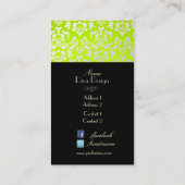 PixDezines Haute Coutour Damask, Imitate Pearl Visitenkarte (Rückseite)