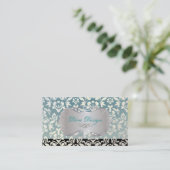 PixDezines Haute Coutour Damask, Imitate Pearl Visitenkarte (Stehend Vorderseite)