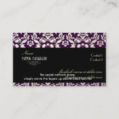 PixDezines Haute Coutour Damask, Imitate Pearl Visitenkarte (Rückseite)