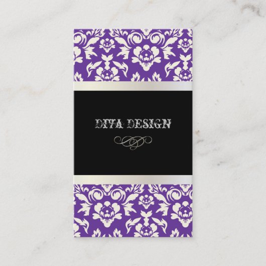 PixDezines Haute Coutour Damask, Imitate Pearl Visitenkarte (Vorderseite)