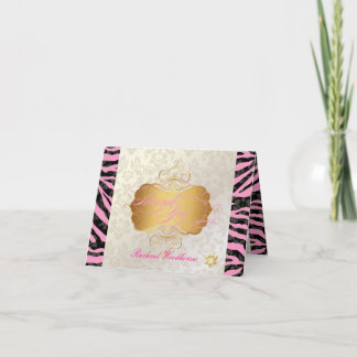 PixDezines Haute Coutour Damask+Zebra Thank You Dankeskarte