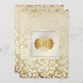 PixDezines Haute Couture Damask, Vintag+Perle Einladung (Vorne/Hinten)