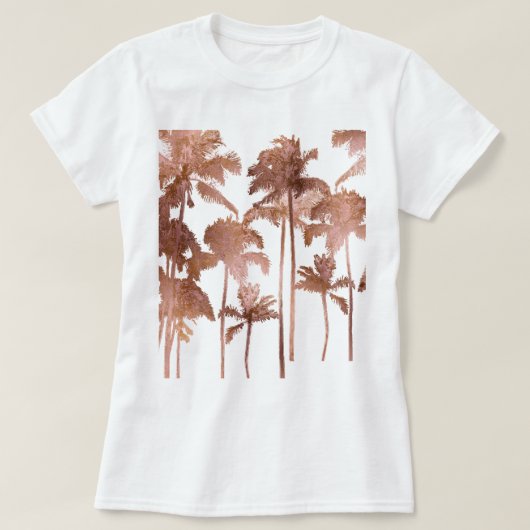 PixDezines Hawaii, Aloha Palm Trees/Imitats Rose G T-Shirt (Design vorne)