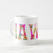 PixDezines Hawaii Ananas Collage Watercolor Kaffeetasse (Vorderseite Links)