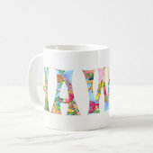 PixDezines Hawaii Ananas Collage Watercolor Kaffeetasse (Vorderseite Links)