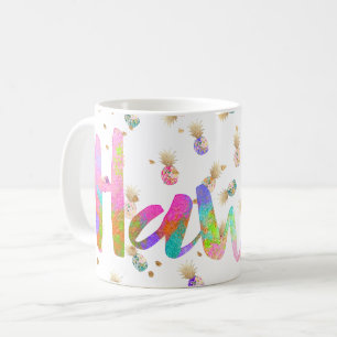 PixDezines Hawaii Lava Rainbow Aloha Ananas Kaffeetasse