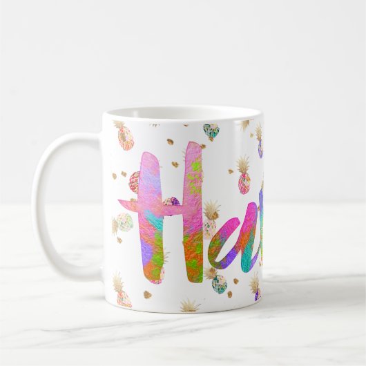 PixDezines Hawaii Lava Rainbow Aloha Ananas Kaffeetasse (Links)