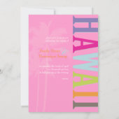 PixDezines hawaii+palms/DIY Hintergrundfarbe Einladung (Rückseite)