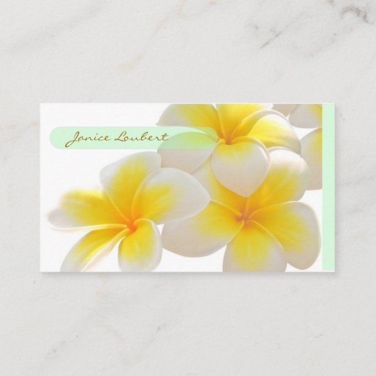 PixDezines Hawaii Plumeria/DIY Schriftart+Farbe Visitenkarte (Rückseite)
