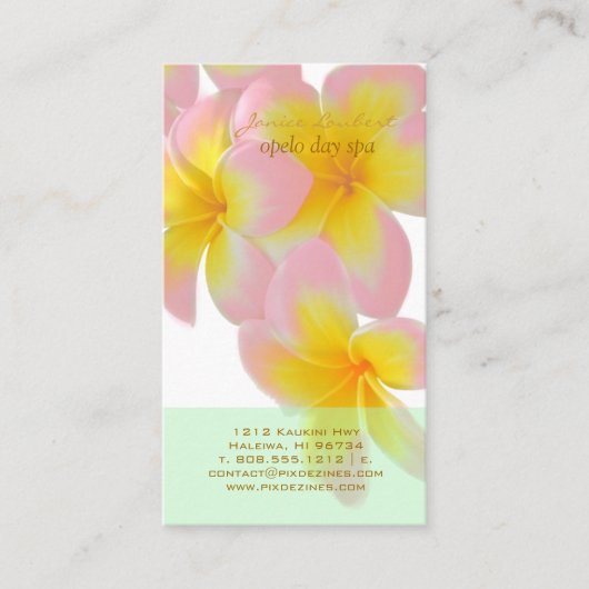 PixDezines Hawaii Rosa Plumeria/DIY-Farbe Visitenkarte (Vorderseite)