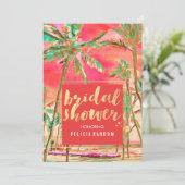 PixDezines Hawaii/Strand/Brautparty Einladung (Stehend Vorderseite)