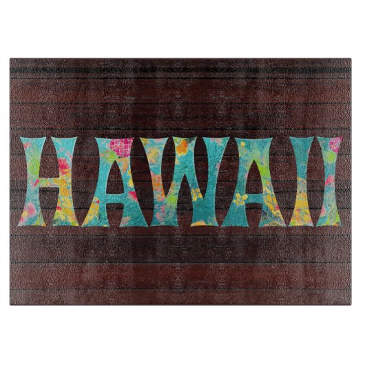 PixDezines Hawaii, TIKI TYPOGRAPHY+Holztextur Schneidebrett (Vorderseite)