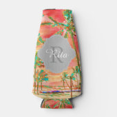 PixDezines Hawaii/Vintag/Strand/Korallen/Aquamarin Flaschenkühler (Vorderseite)