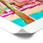 PixDezines Hawaiian Beach/Pink/Aquamarin Poster (Ecke)