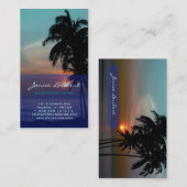 PixDezines Hawaiian Beach Sunset/Tropical Paradise Visitenkarte (Vorne/Hinten)