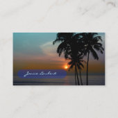 PixDezines Hawaiian Beach Sunset/Tropical Paradise Visitenkarte (Rückseite)