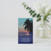 PixDezines Hawaiian Beach Sunset/Tropical Paradise Visitenkarte (Stehend Vorderseite)