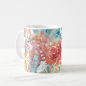 PixDezines Hawaiian Dschungel Aquamarin Rust Folia Kaffeetasse (Vorderseite Links)