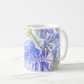 PixDezines Hawaiian Dschungel Blauer Blauer Grüne Kaffeetasse (VorderseiteRechts)
