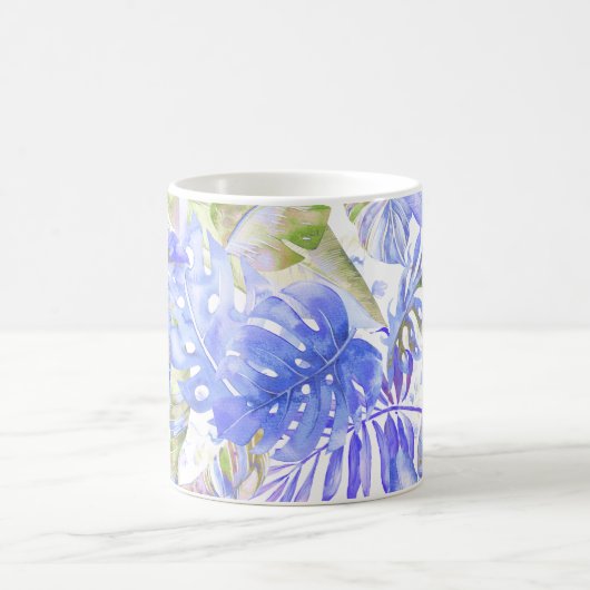 PixDezines Hawaiian Dschungel Blauer Blauer Grüne Kaffeetasse (Mittel)