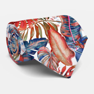 PixDezines Hawaiian Jungle Aquamarin Rust Orange Krawatte